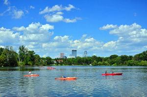Minneapolis Skyline from Lake of the Isles.